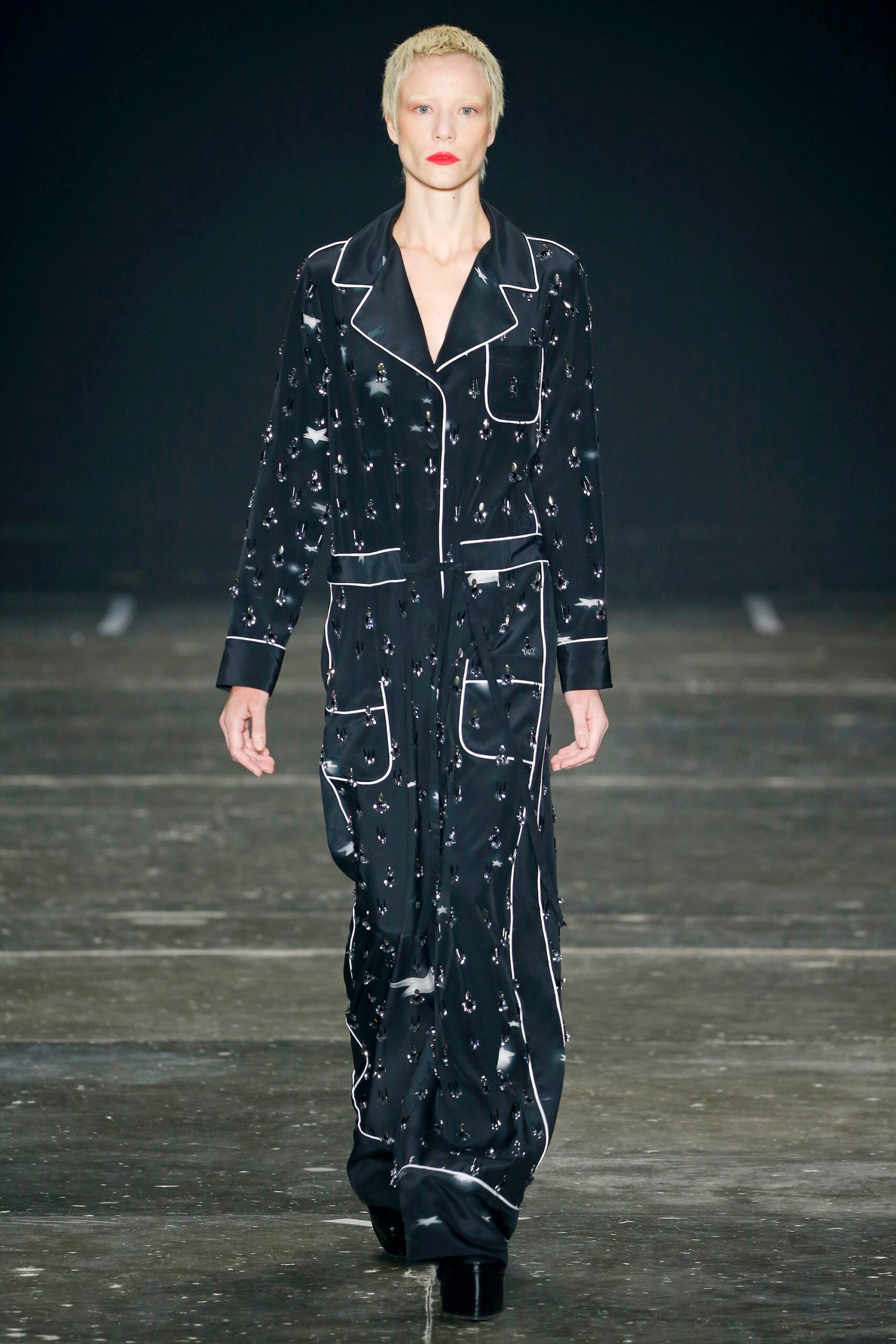 black silk relaxed jumpsuit