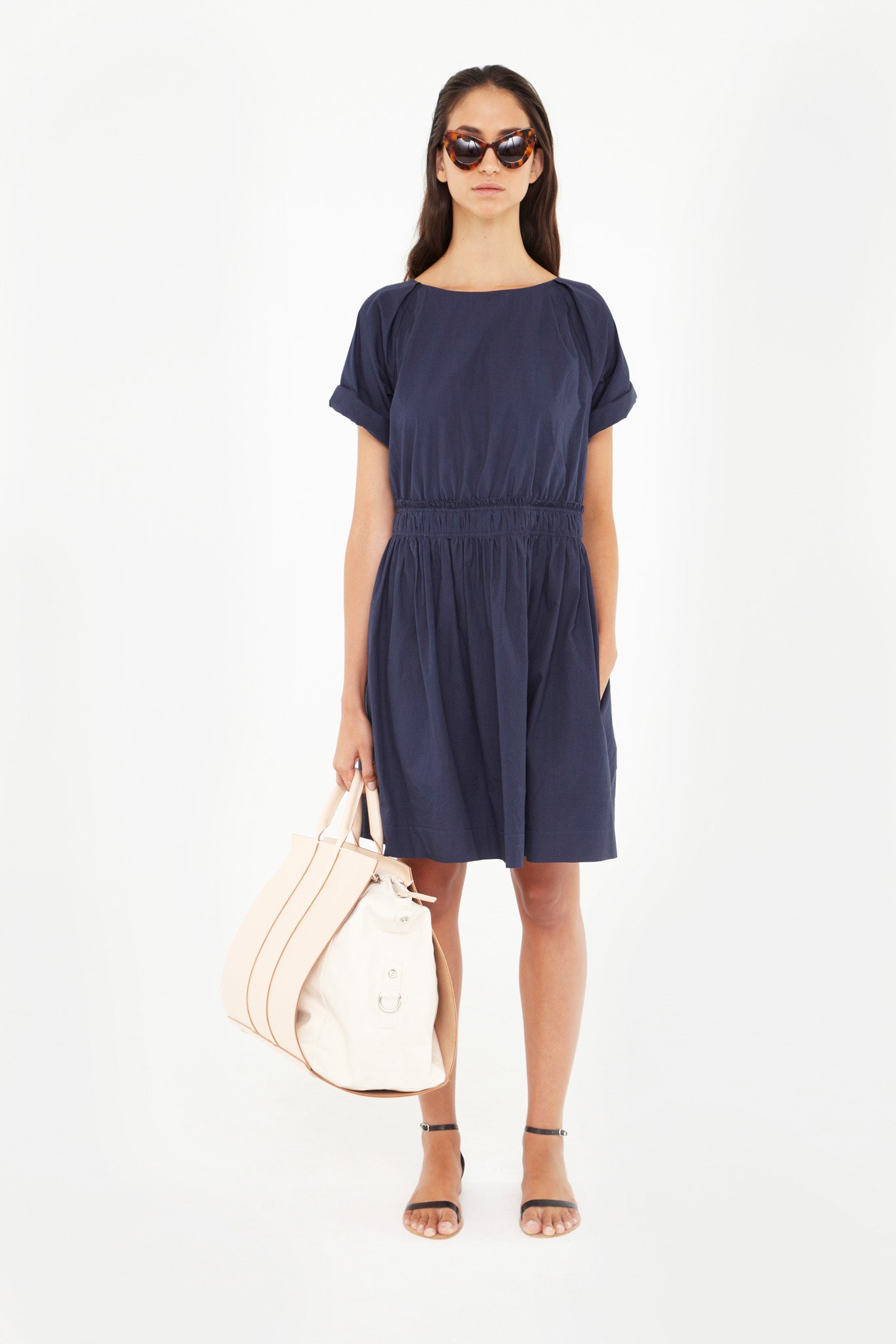 blue relaxed cotton dress