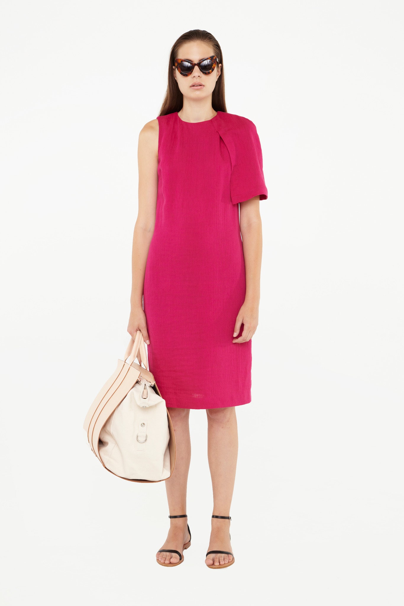 fitted pink cotton dress