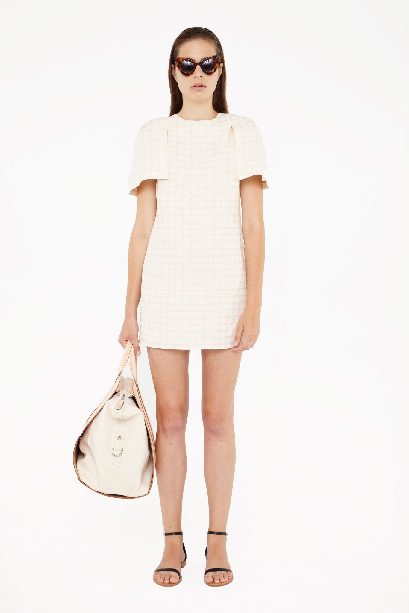 white pleated mini dress