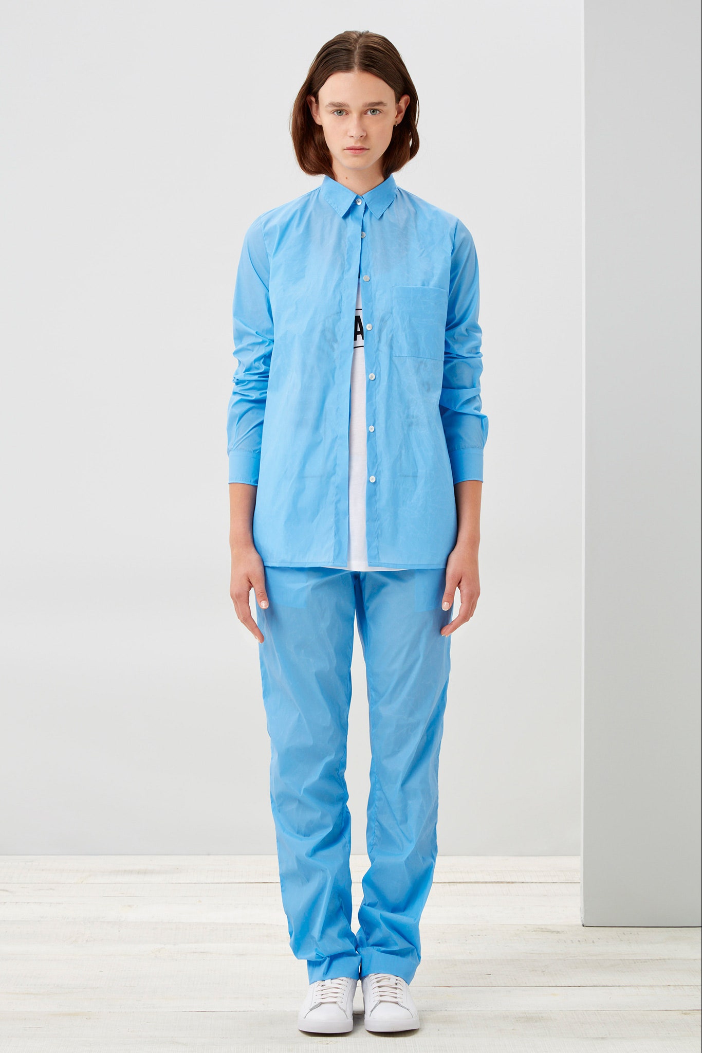 blue cotton shirt and pants