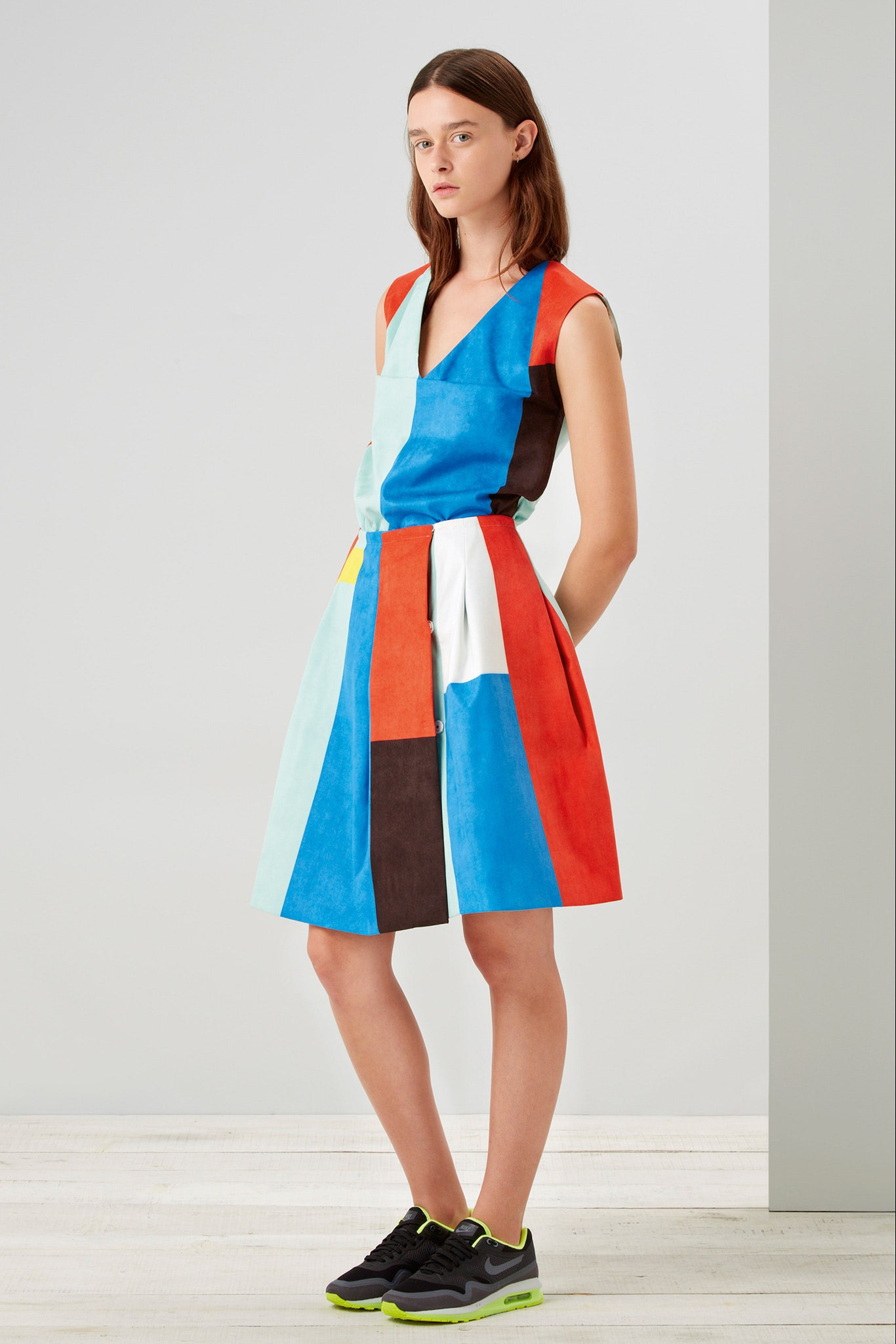 color-blocked mini dress
