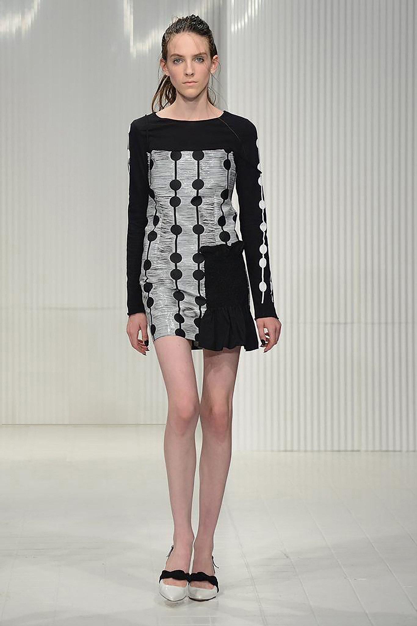 black and white printed mini-dress