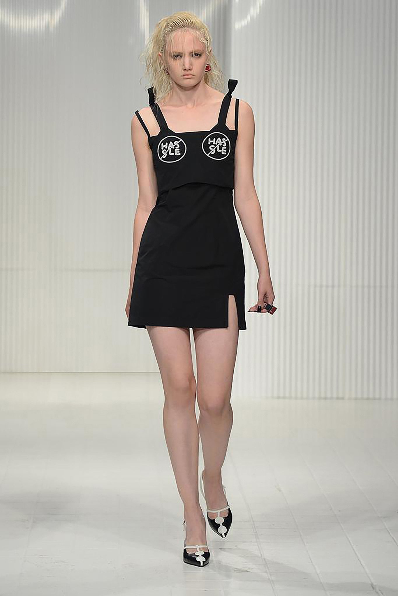 black fitted mini dress
