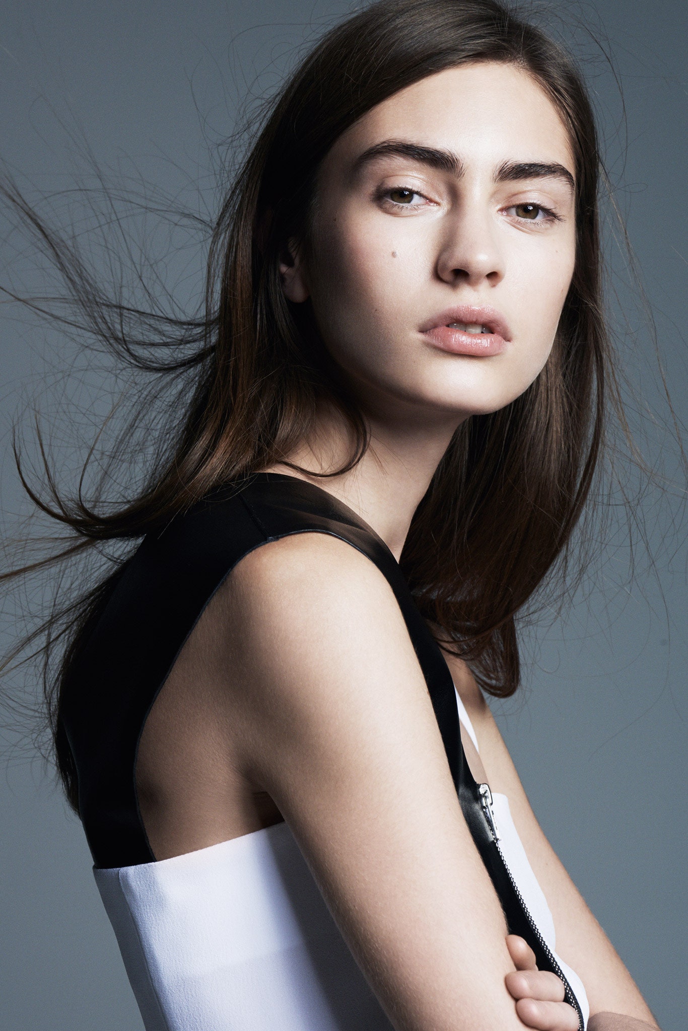 black and white silk sleeveless dress