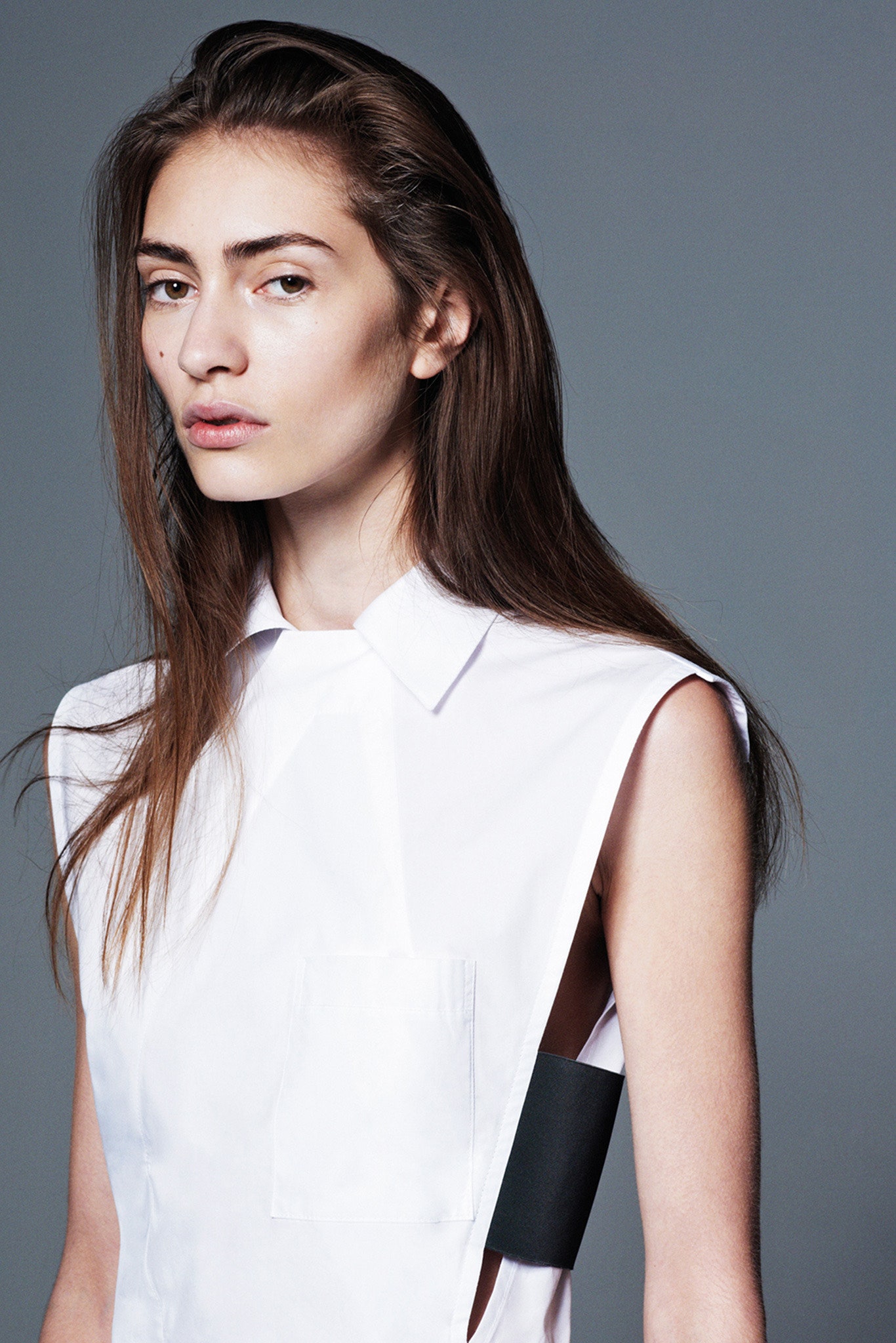 fitted white cotton shirt-dress