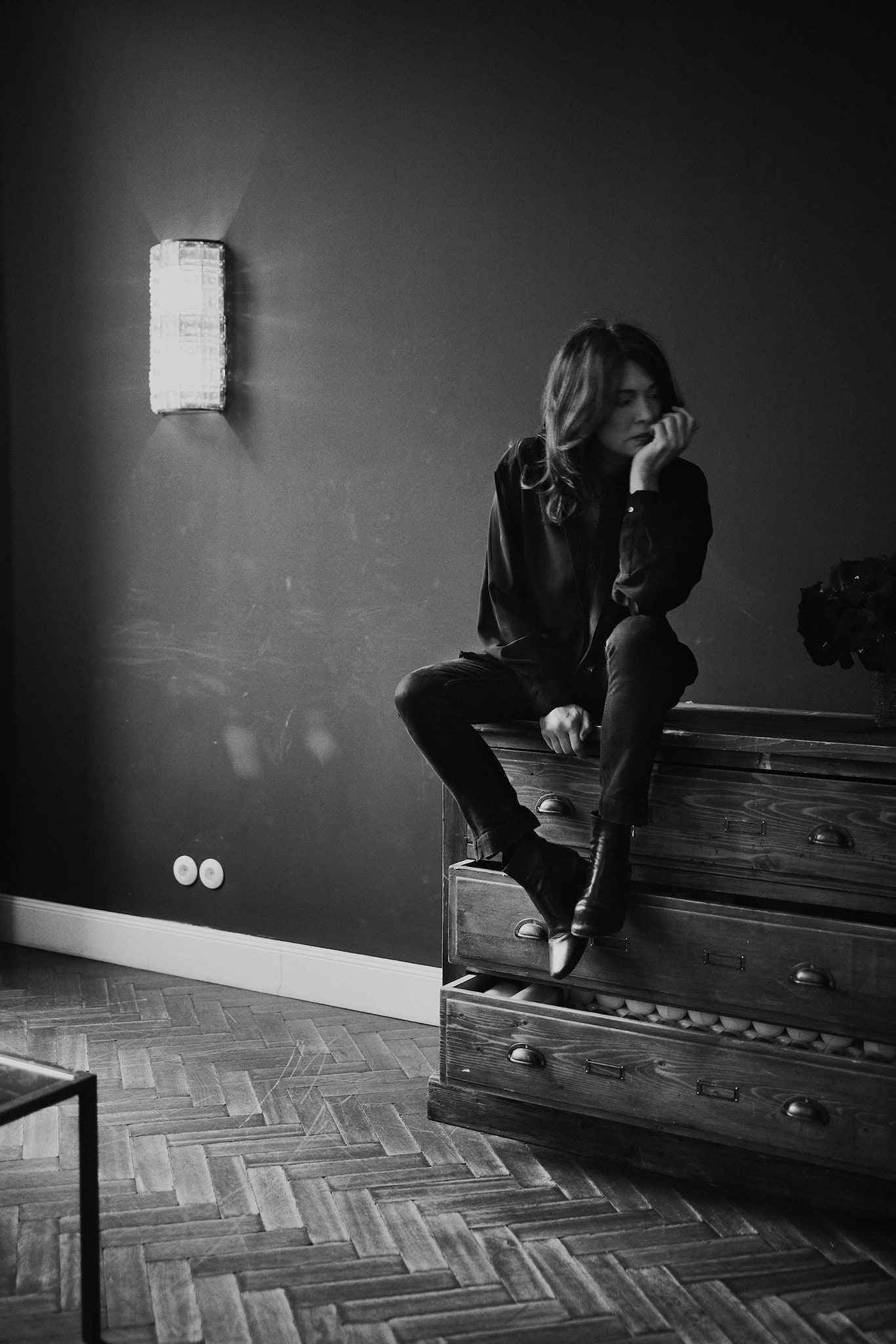 black leather boots