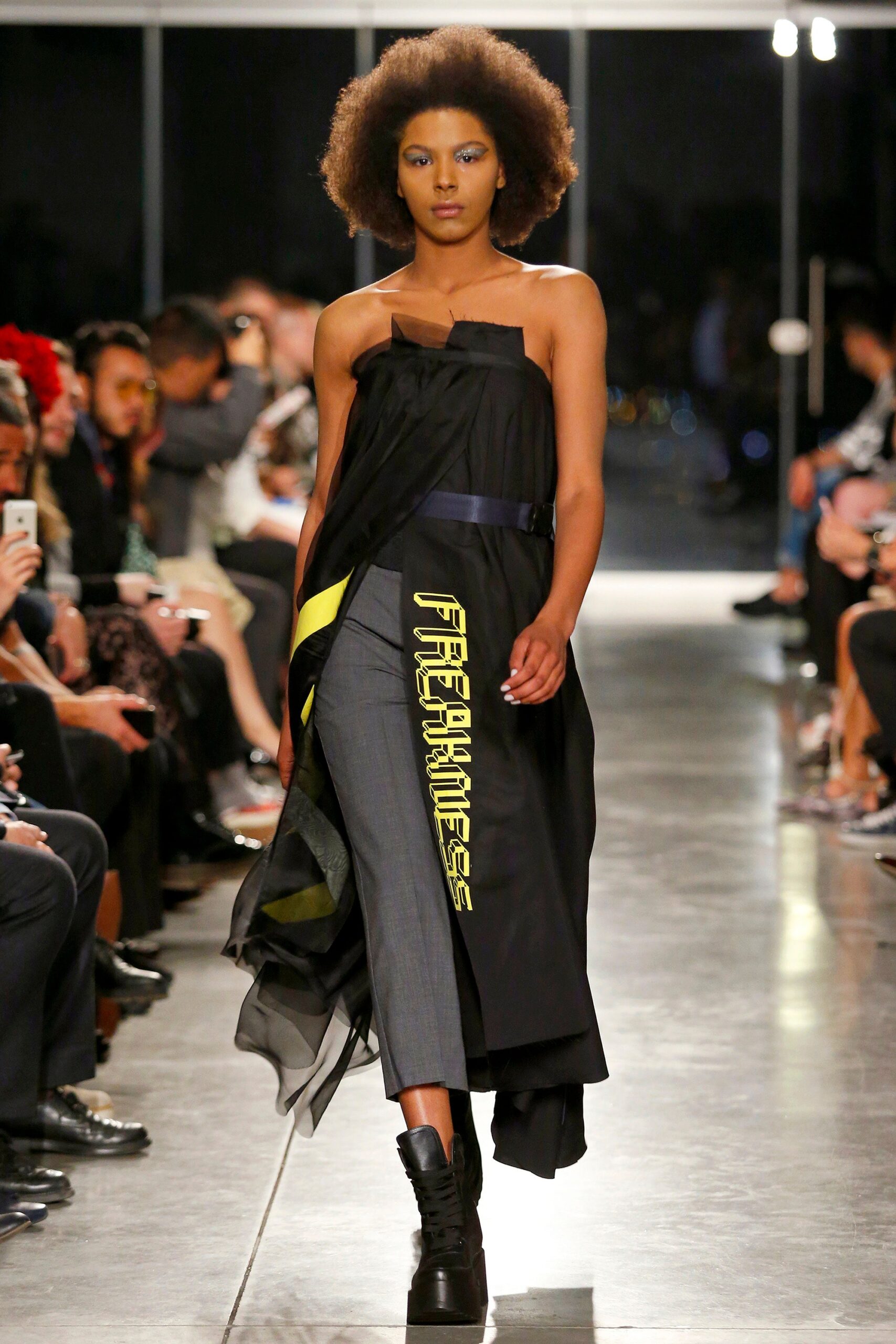 black silk draped midi dress