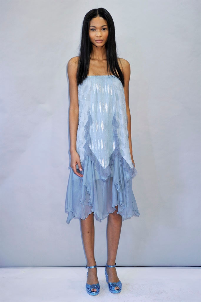 blue silk relaxed midi dress