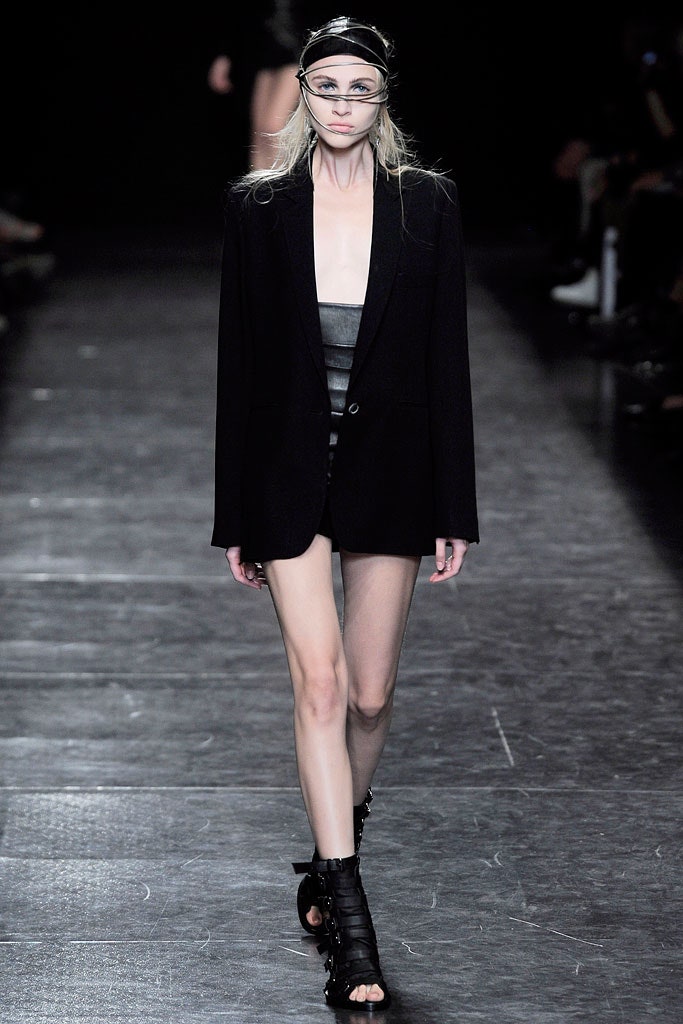 black oversized blazer with fitted top