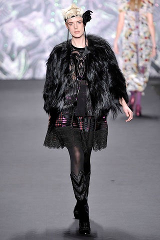 black faux-fur relaxed coat