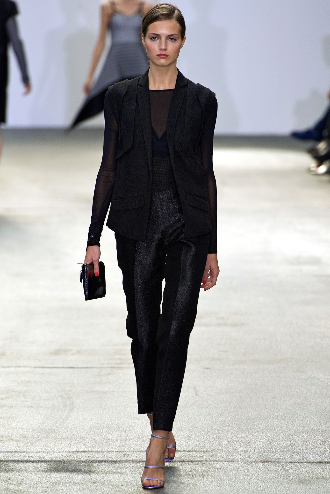 black tailored blazer and pants