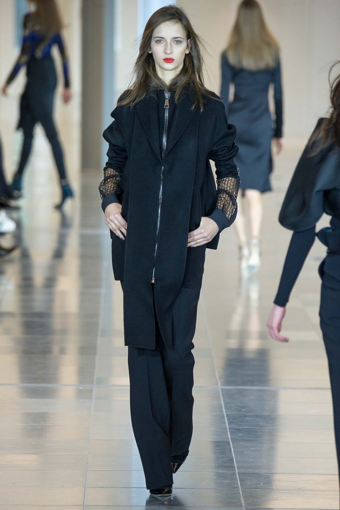 black wool coat and pants
