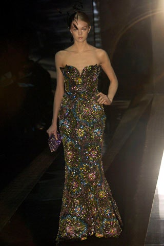 multi-colored embellished gown