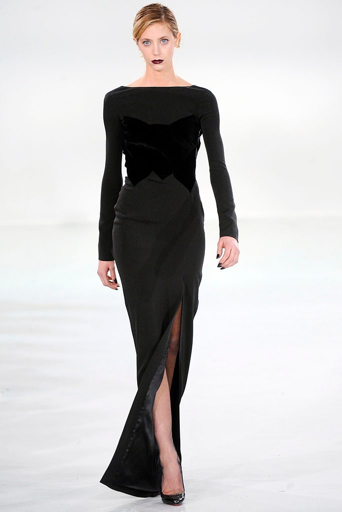 black silk velvet gown