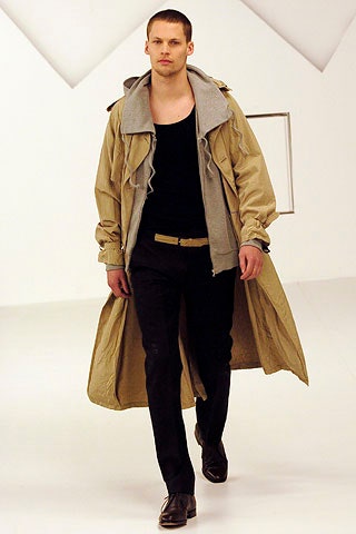 beige trench coat with black tank-top