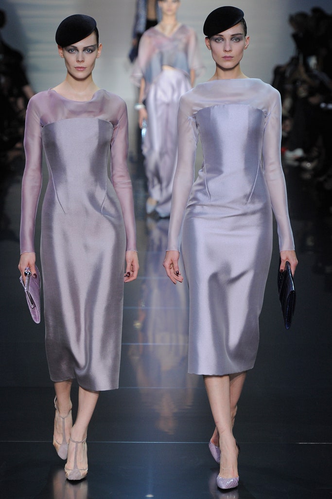 gray silk long-sleeve square-neck fitted straight-leg sheer dress