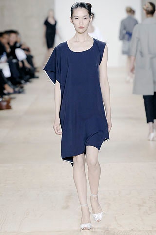 blue relaxed sleeveless dress