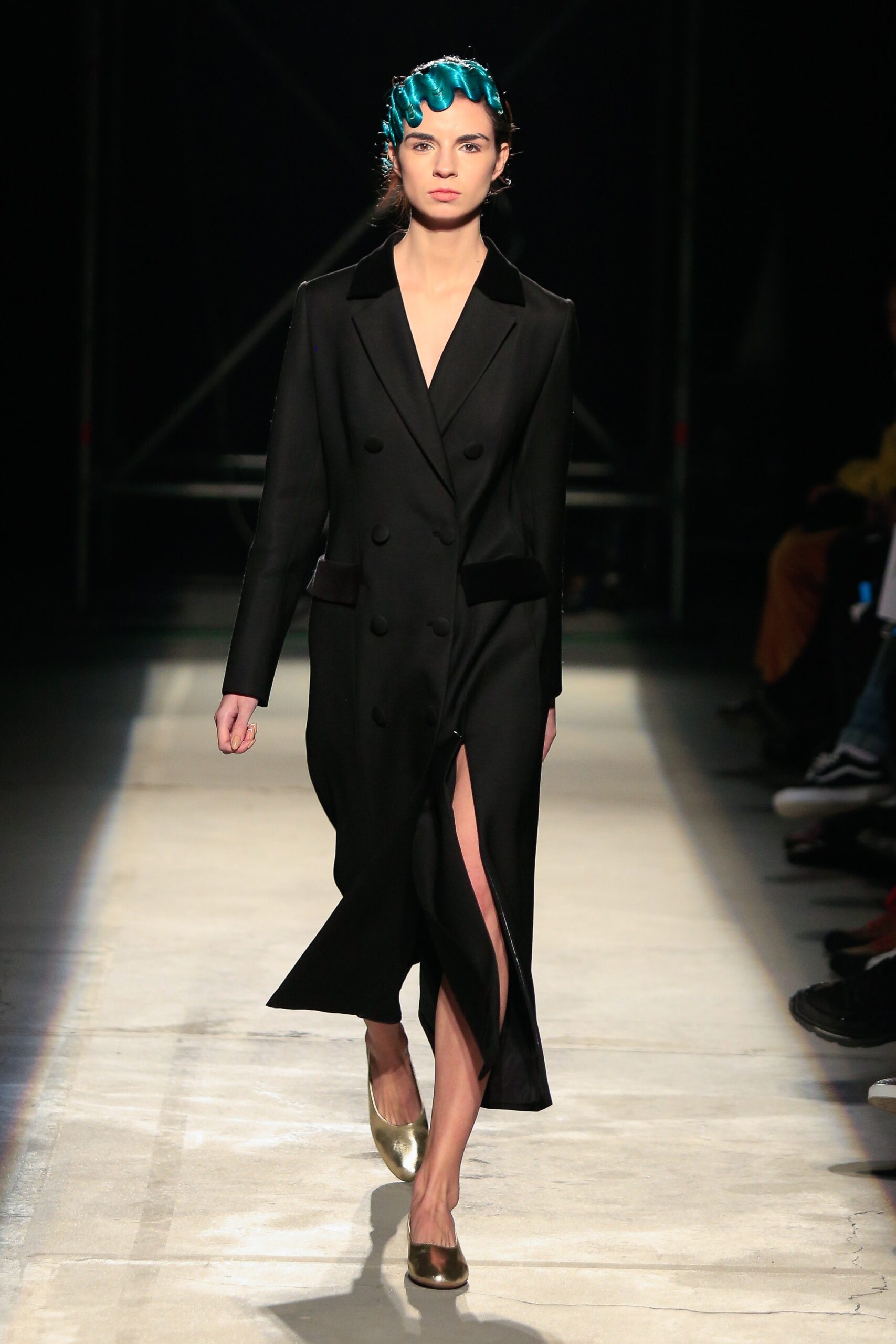 black silk midi dress