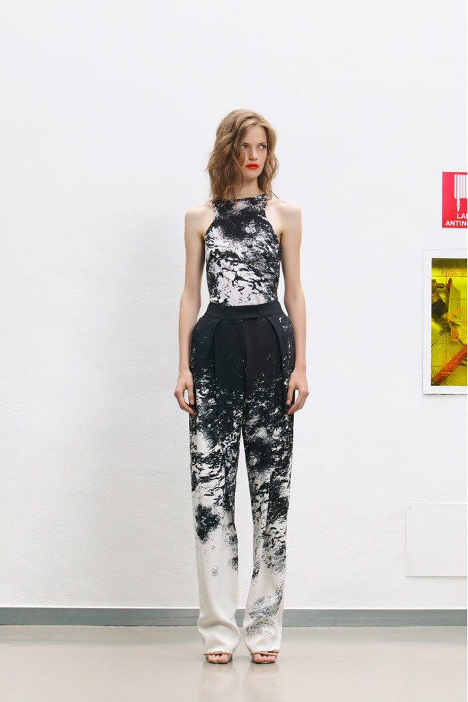 black and white printed jumpsuit