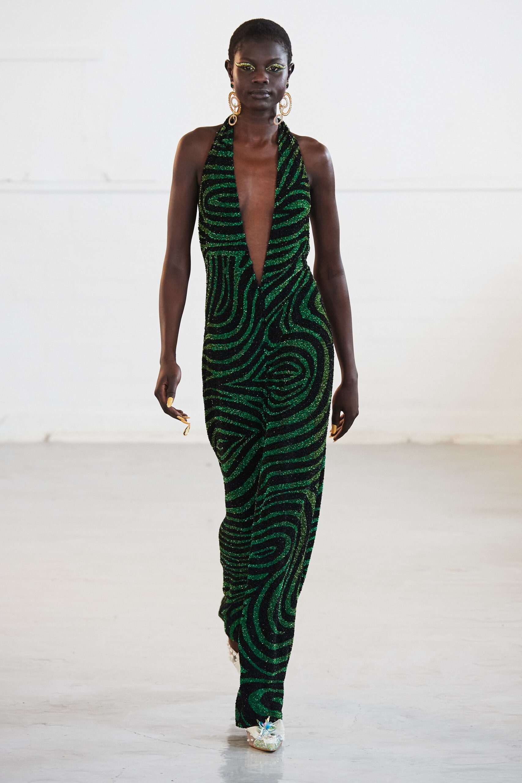 green black sequin jumpsuit