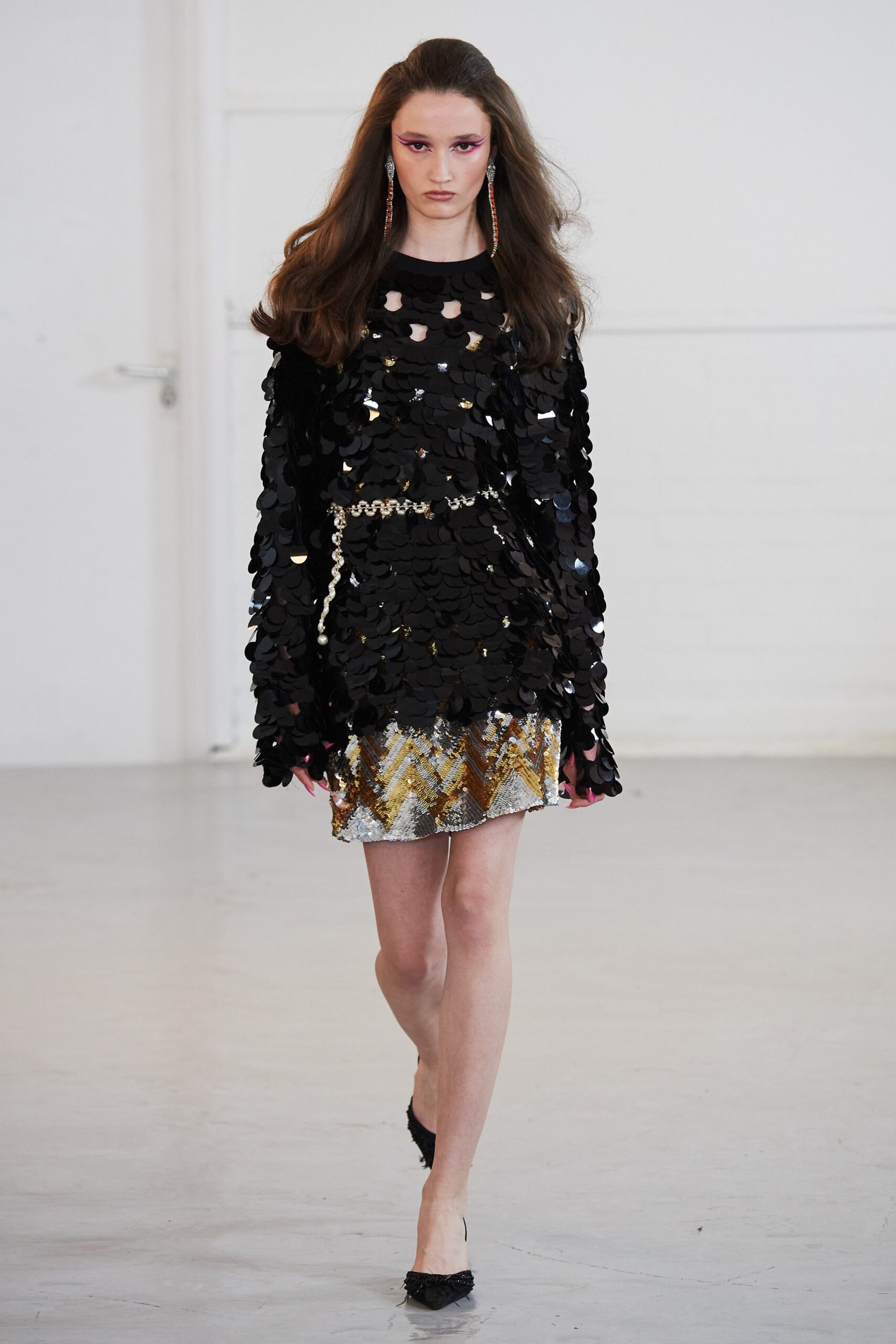 black sequin mini dress