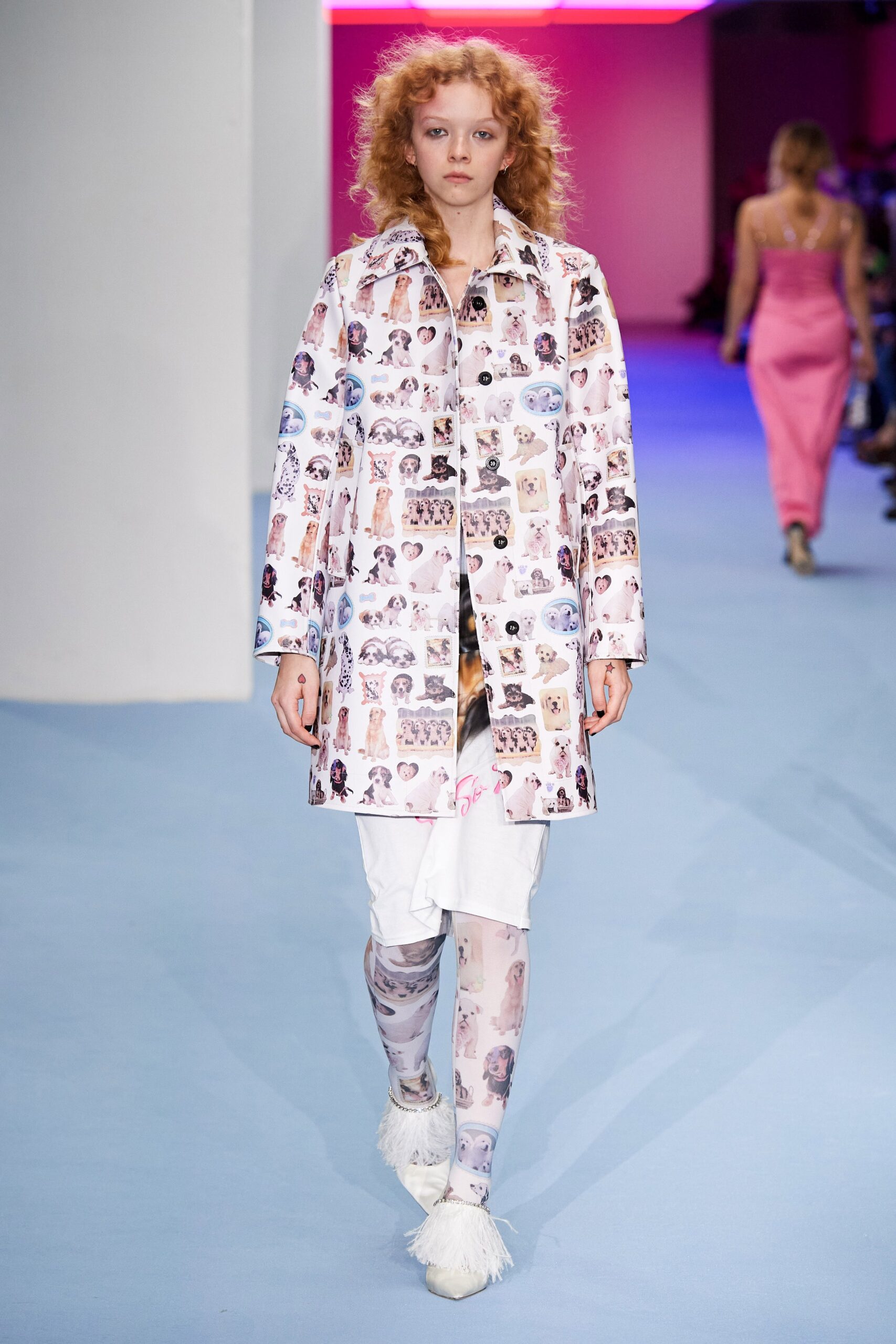 white cotton fitted printed leggings