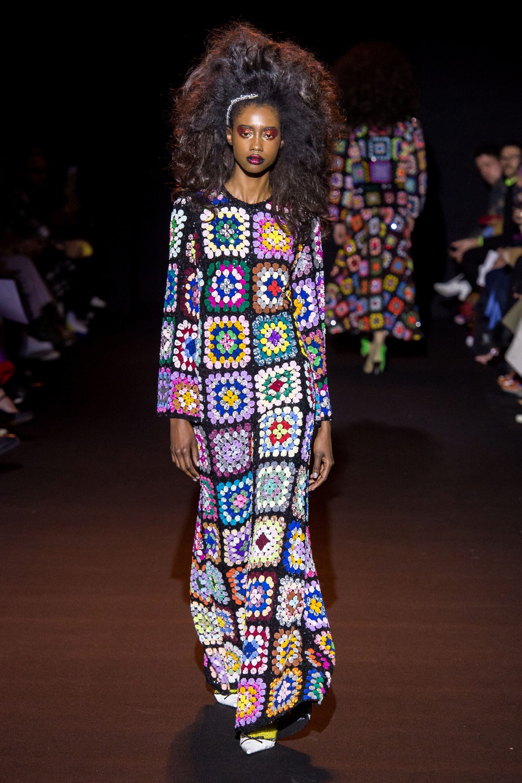 multi-colored printed maxi dress