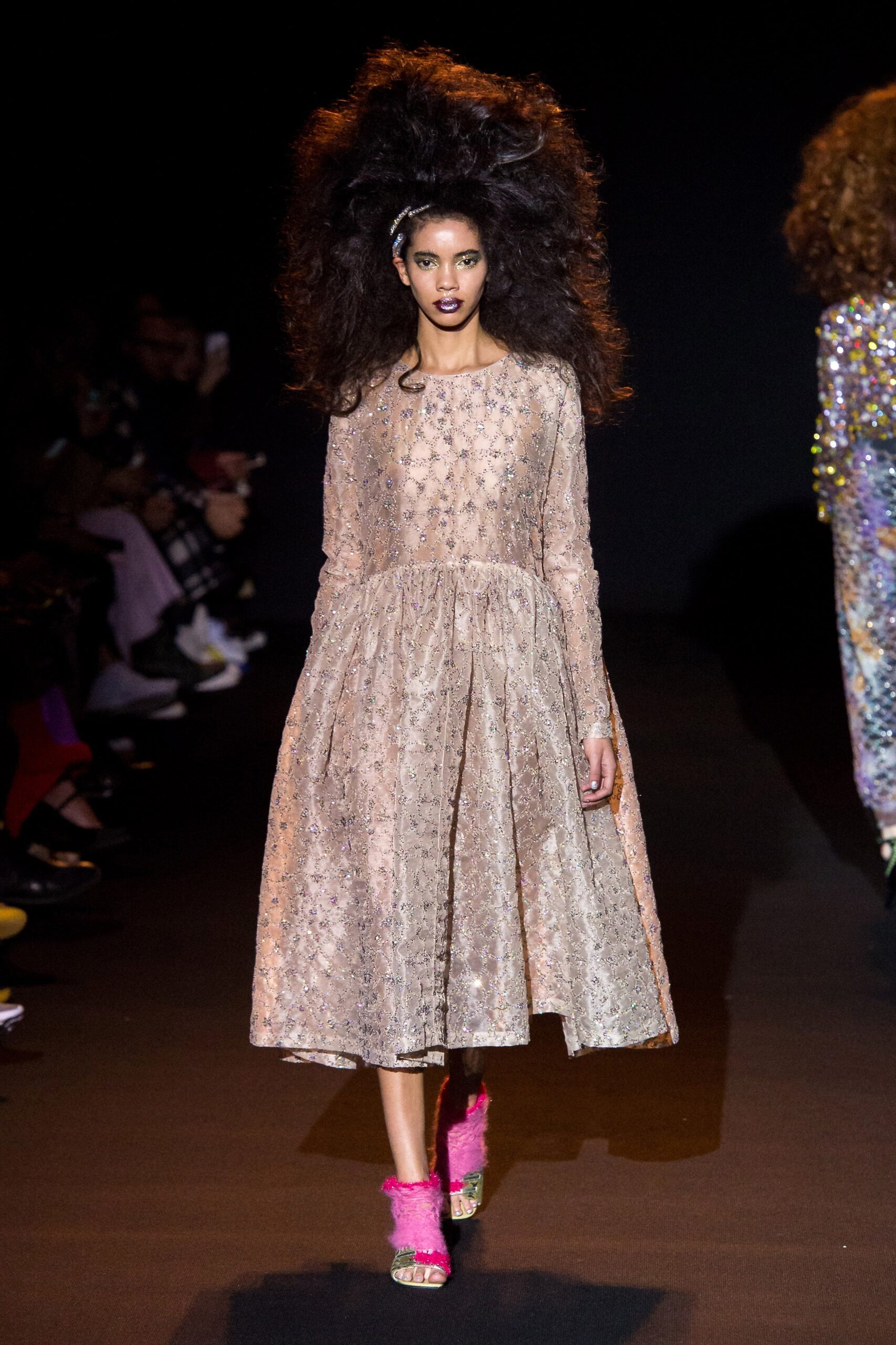 beige embroidered midi dress