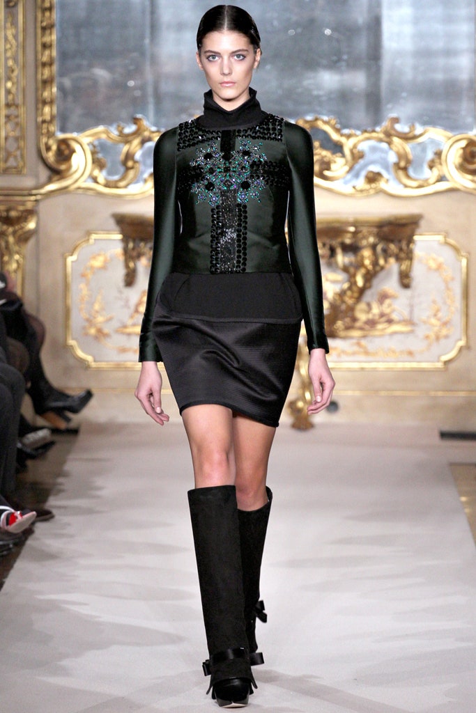 black and green fitted mini dress