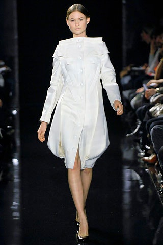 white silk fitted dress