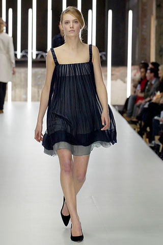black pleated mini dress