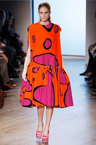 relaxed orange and pink dress