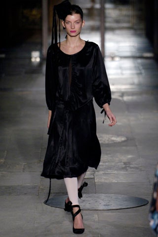 black silk relaxed dress
