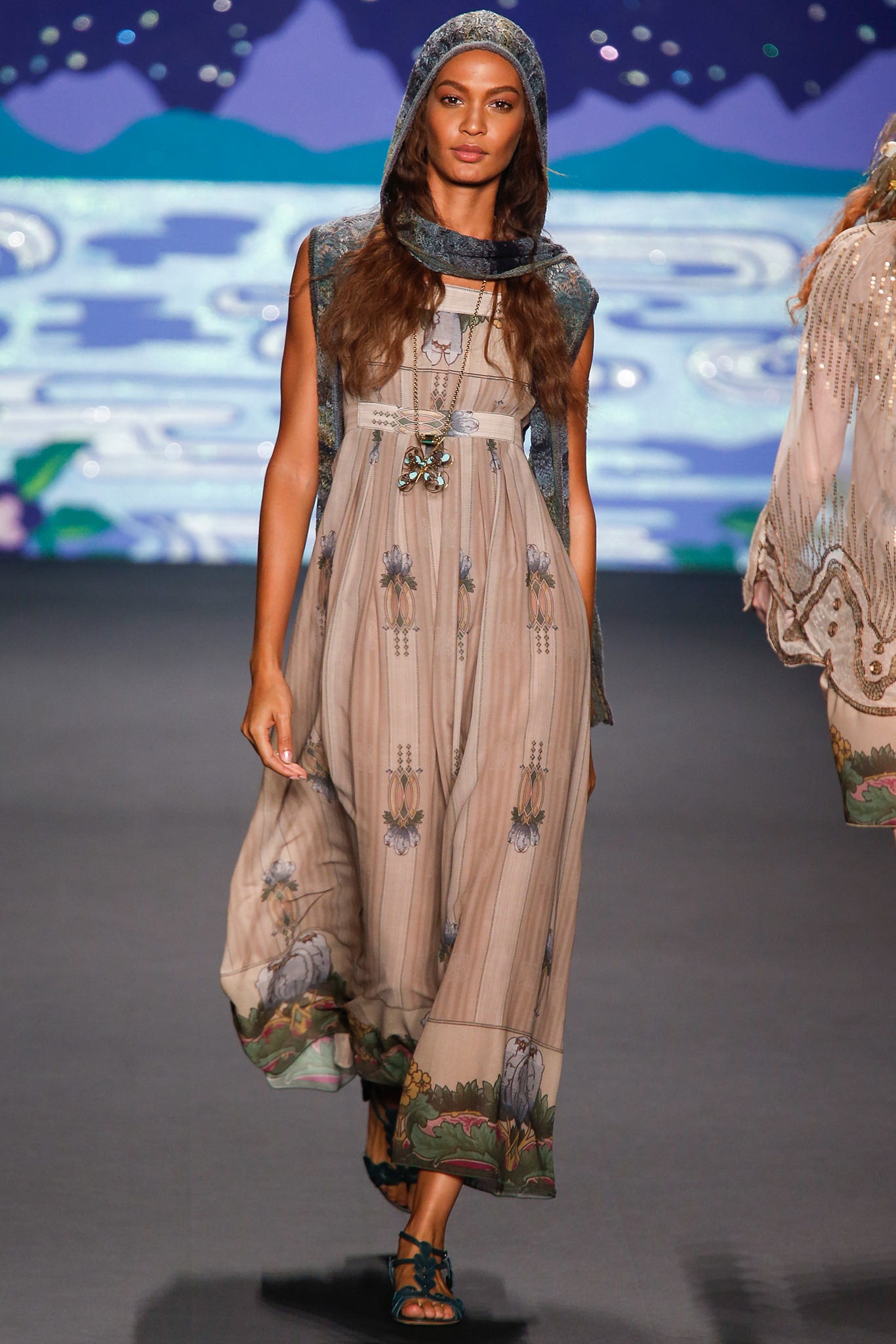 beige silk sleeveless v-neck relaxed layered flared dress