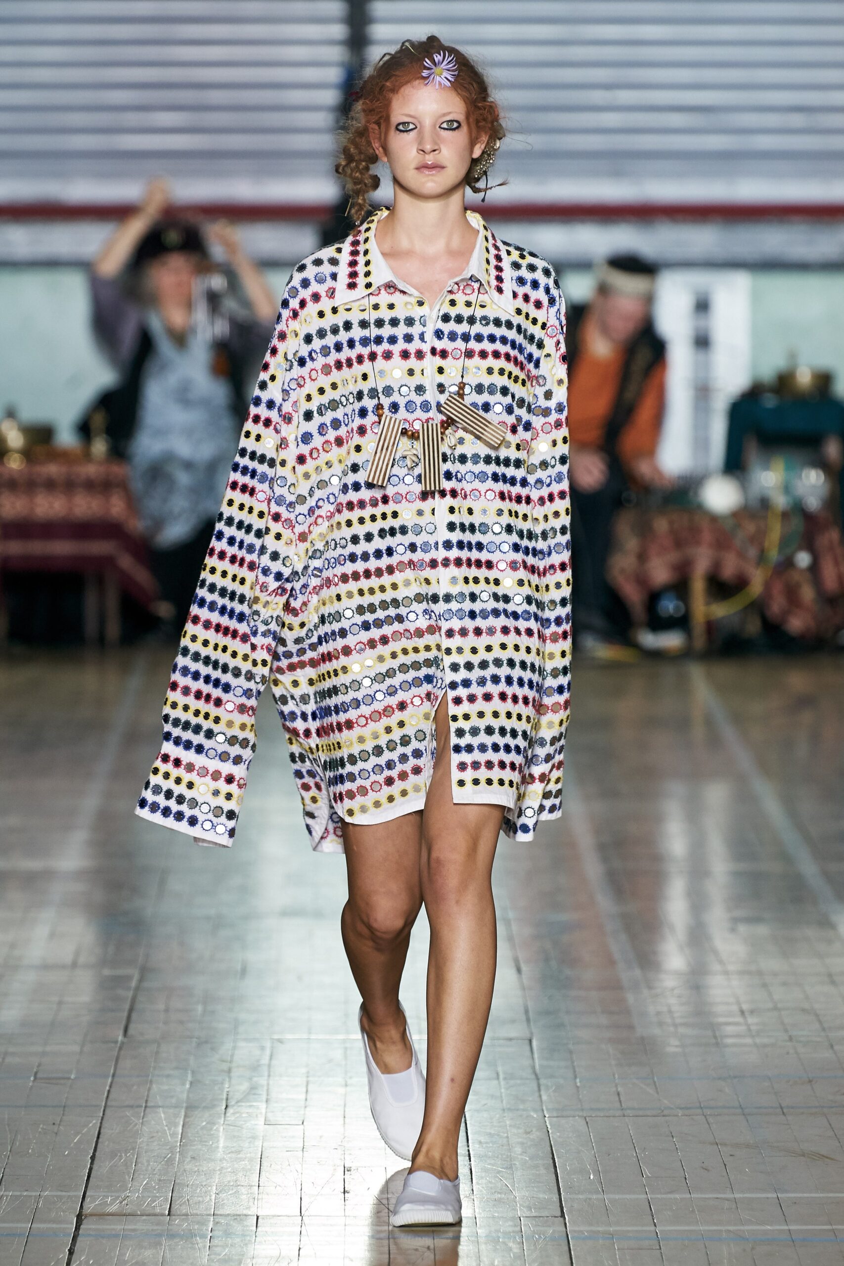 multi-colored relaxed shirt-dress