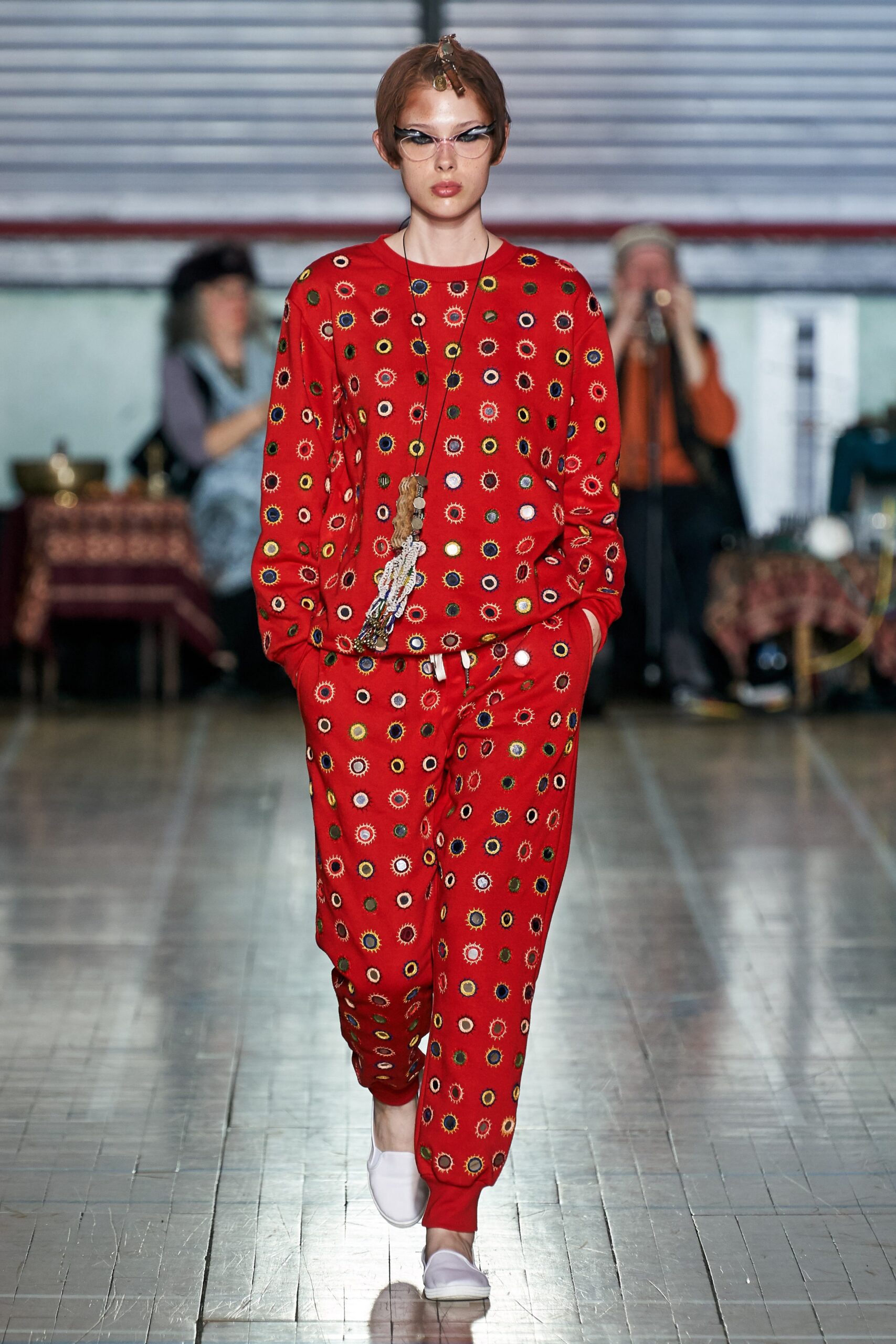 red printed relaxed jumpsuit