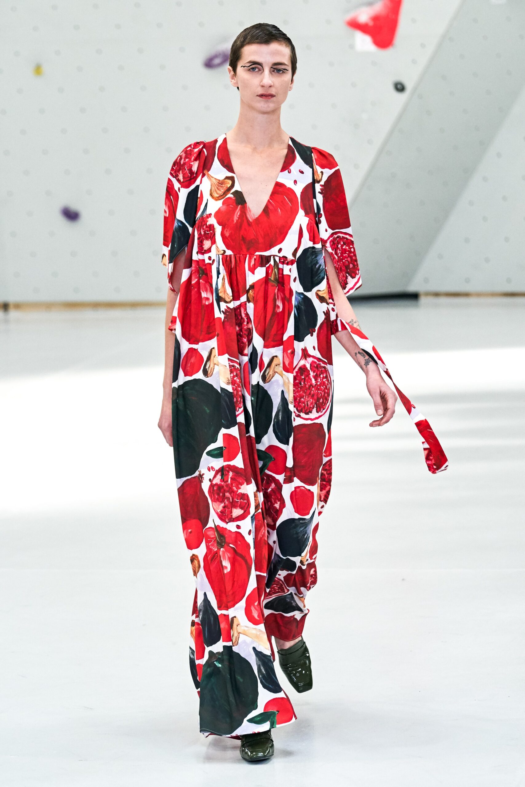 relaxed fit printed maxi dress