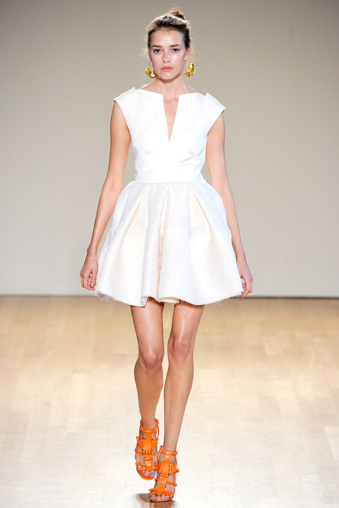 white pleated mini dress