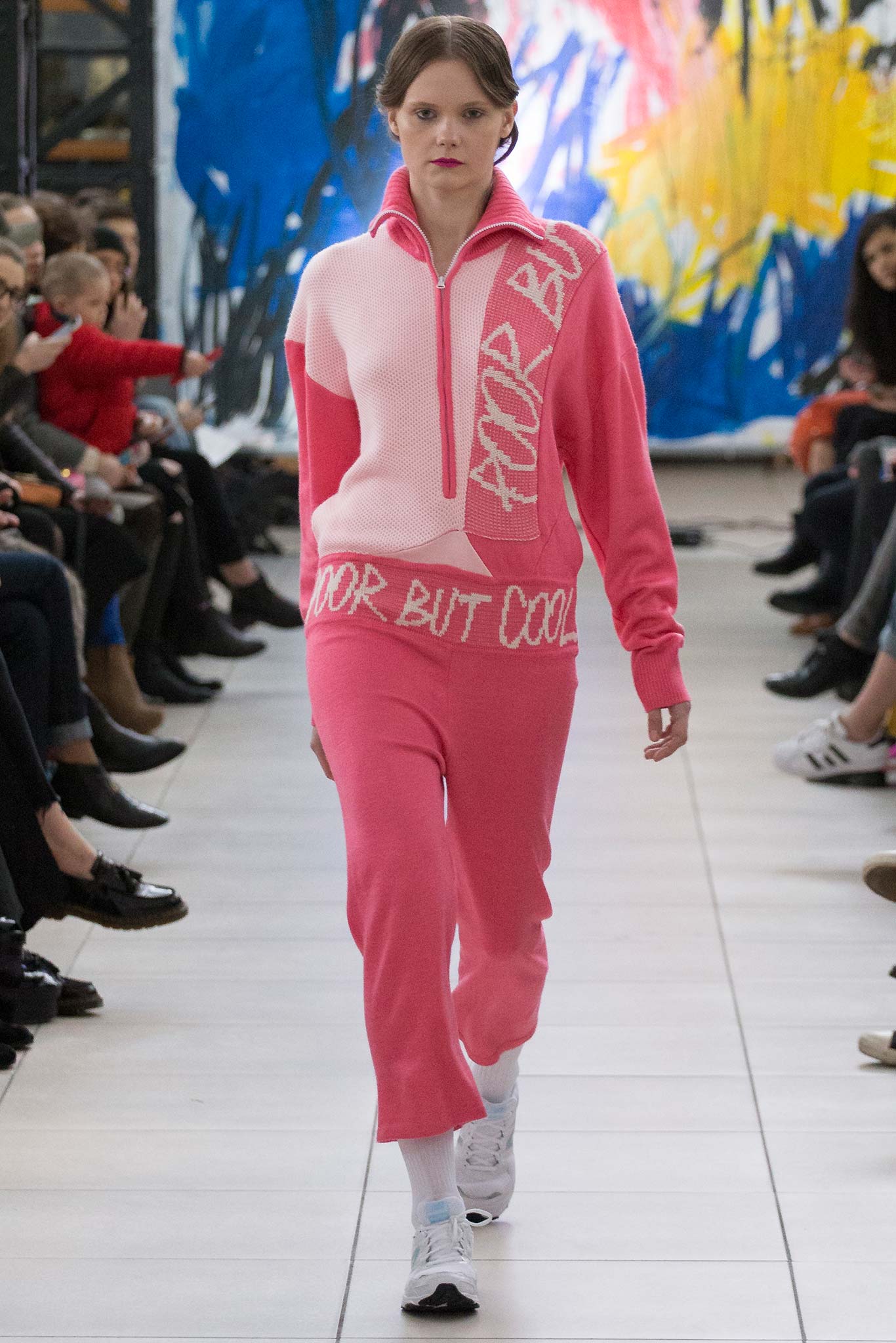 pink fitted sweater and pants