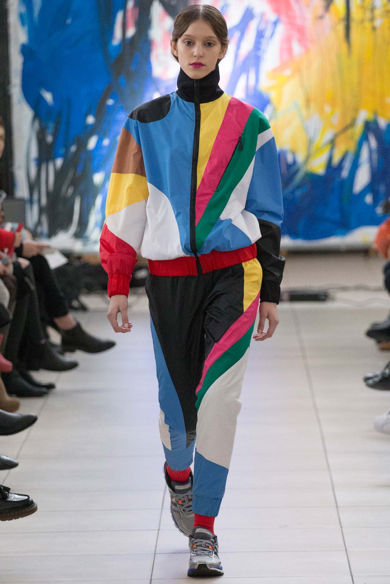 color-blocked relaxed jumpsuit