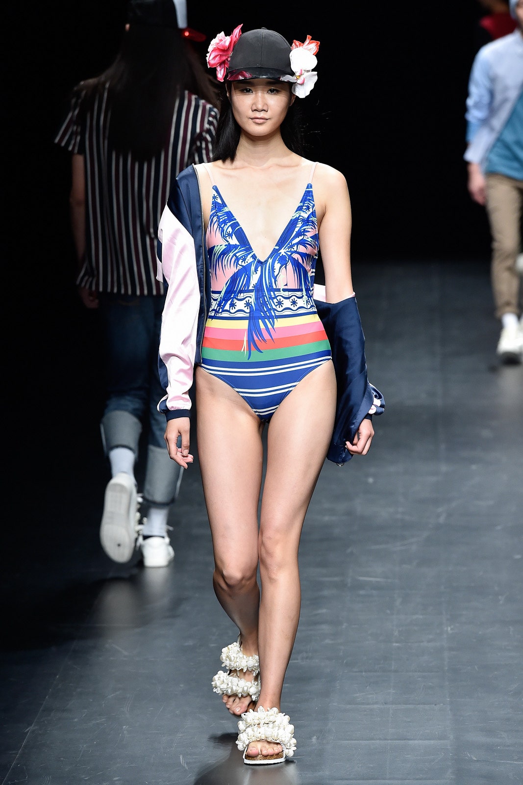 colorful swimsuit with jacket