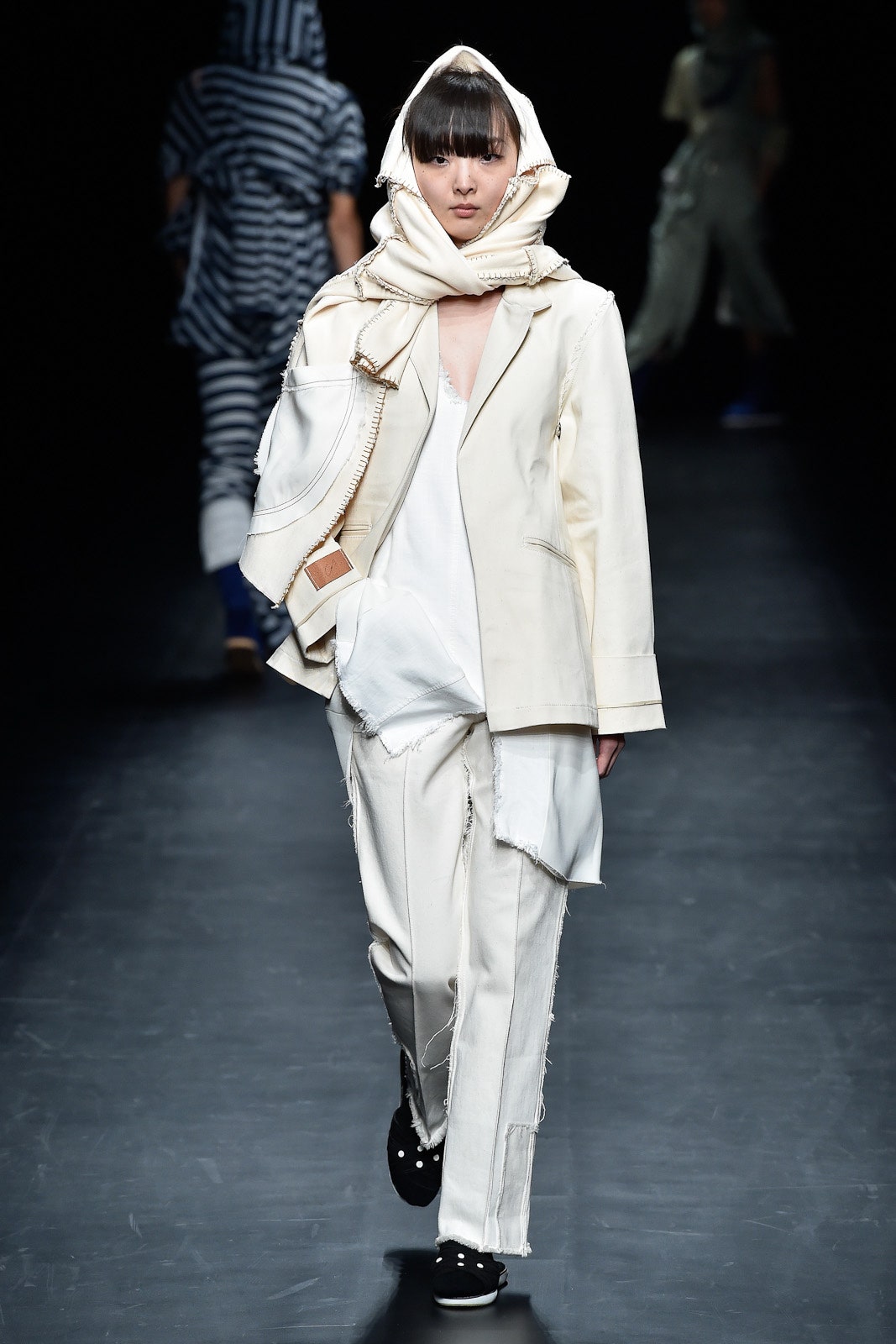 white relaxed jacket and pants