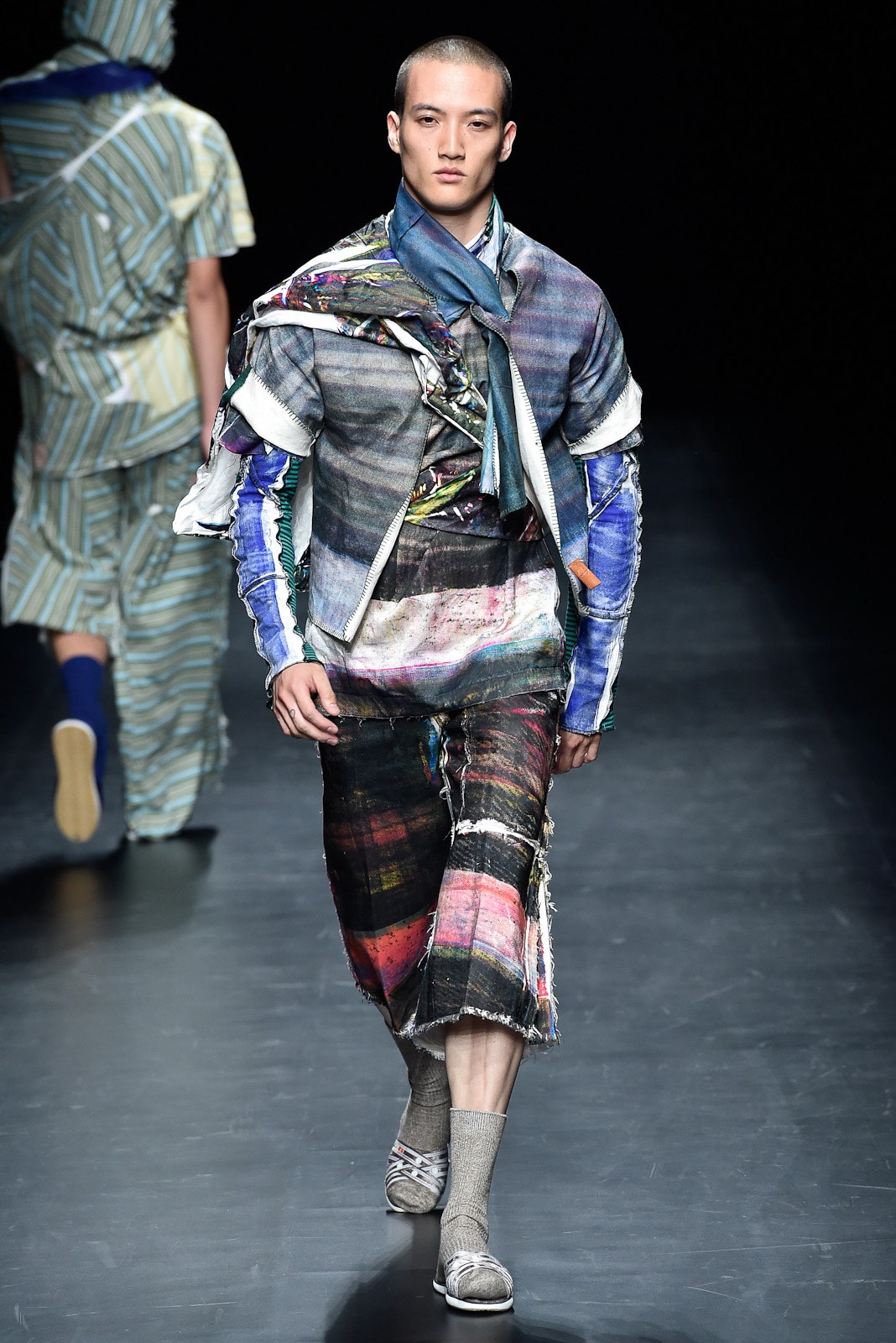 multi-colored relaxed shirt and shorts