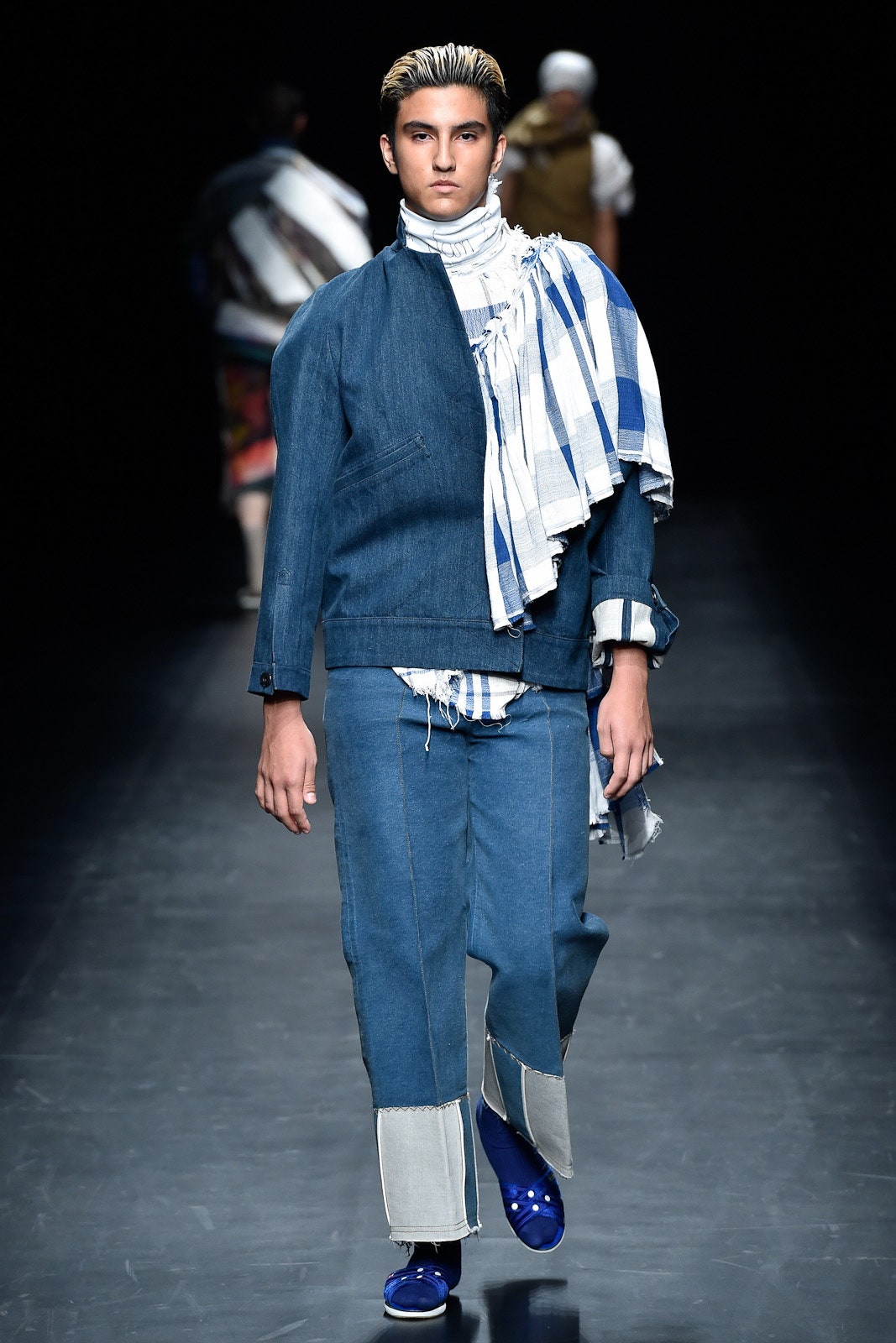 blue denim jacket and pants