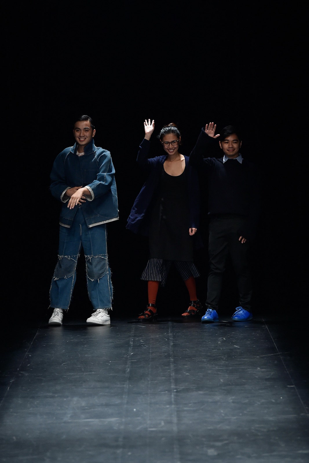 blue denim jacket and black dress