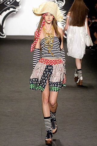 striped mini skirt and top