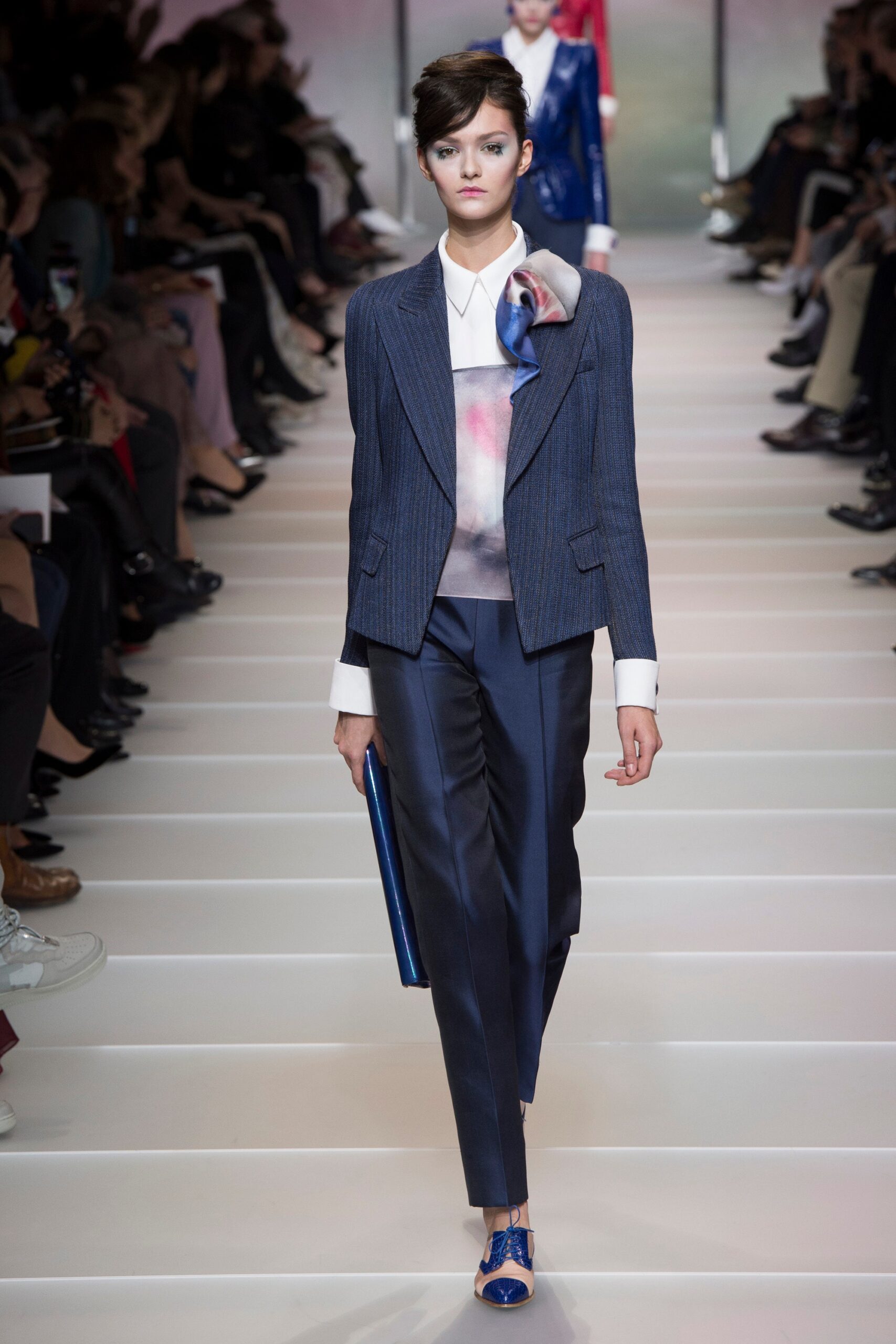 tailored blue blazer with white shirt