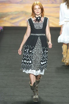 black and white embroidered midi dress