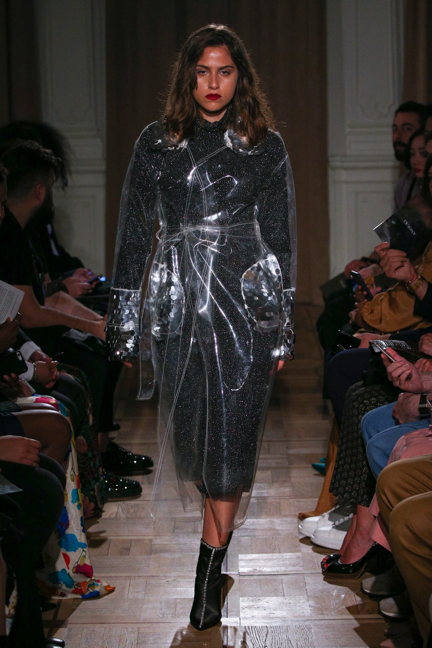 clear vinyl long-sleeve dress